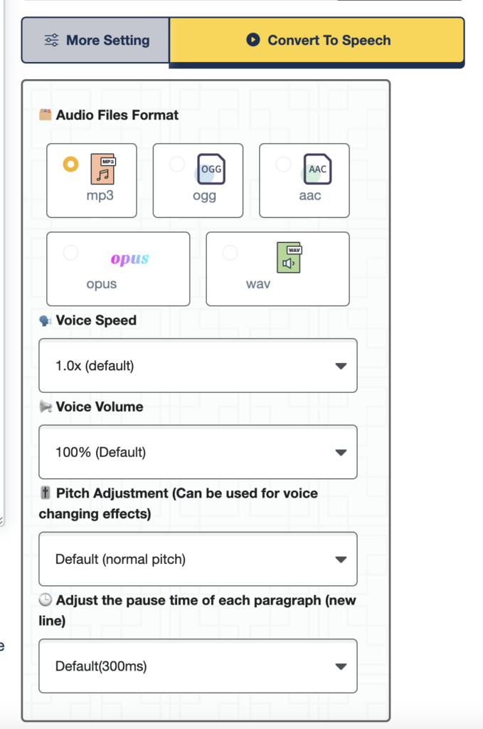 customize setting